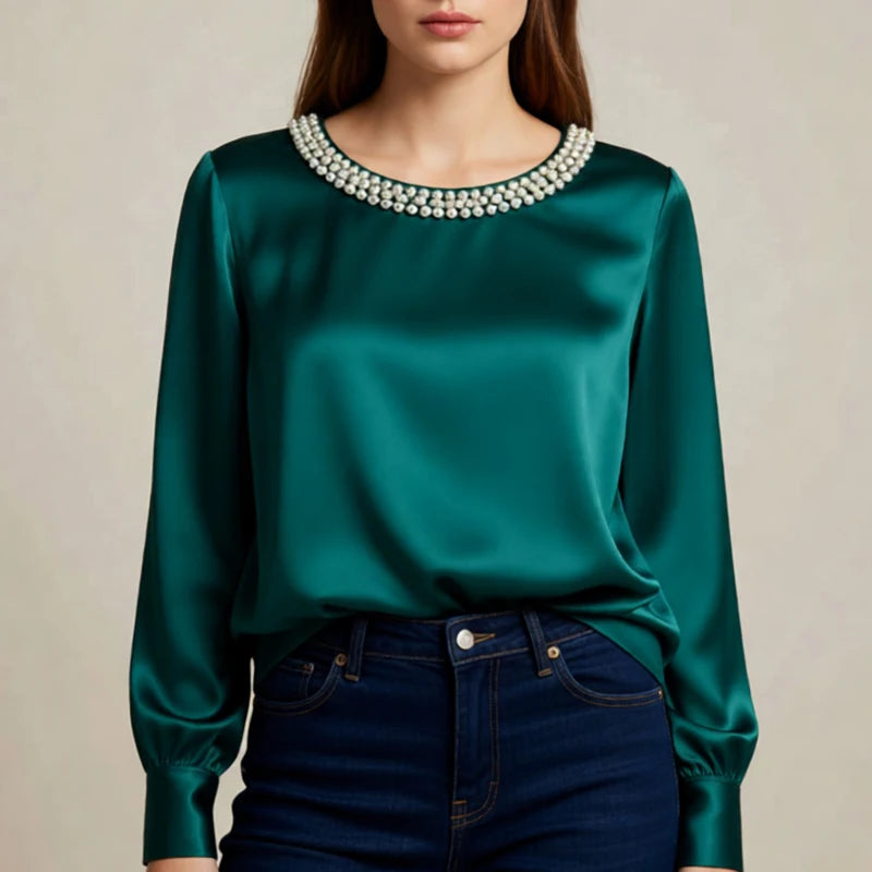 legant Satin Beaded Blouse
