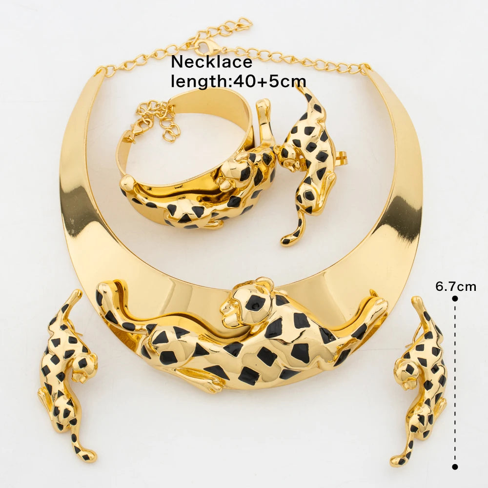 Parure Luxe Léopard Dorée