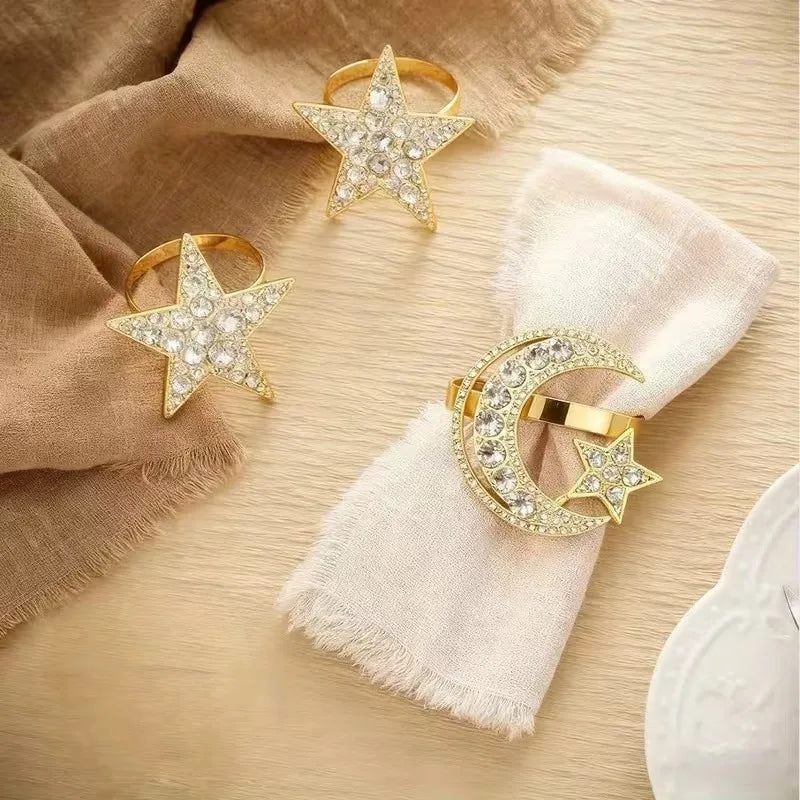 Anneaux de Serviette Lune & Étoile