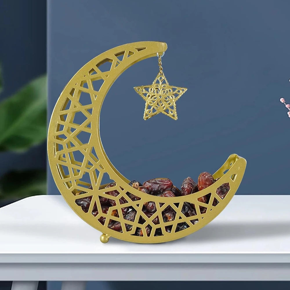 Luxury Ramadan Serving Tray – Crescent & Star Design
