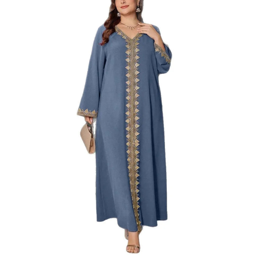 Plus Size Embroidered Maxi Dress