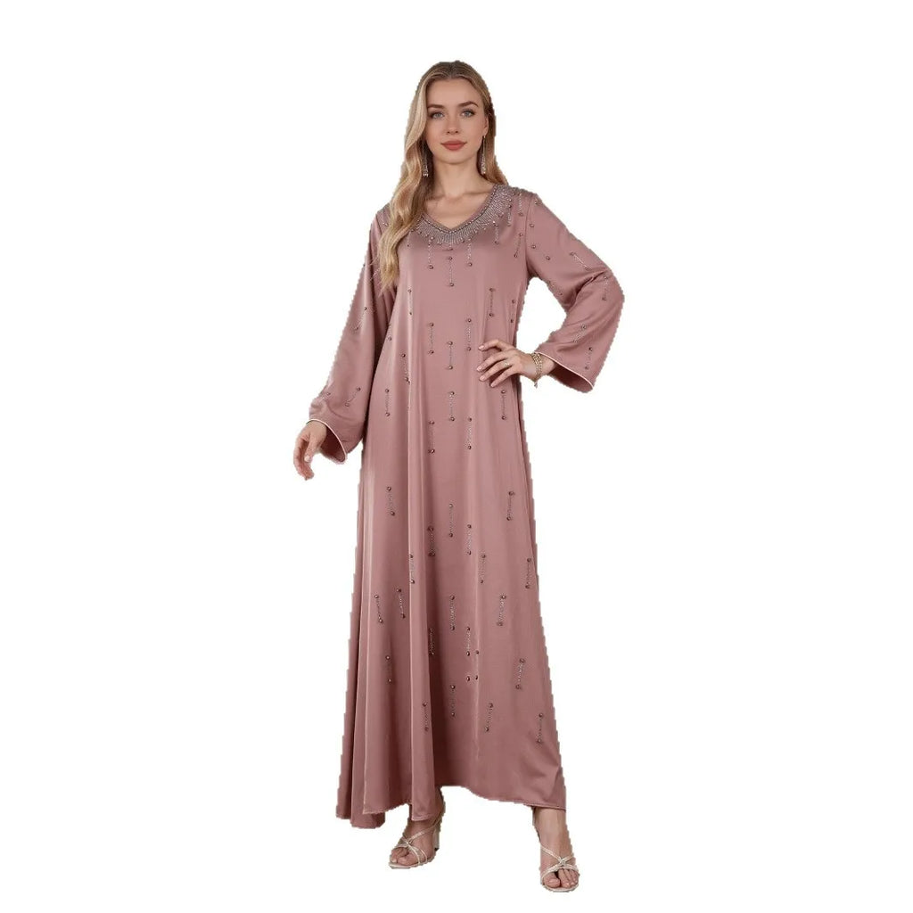 Elegant Diamond Embellished Abaya Dress