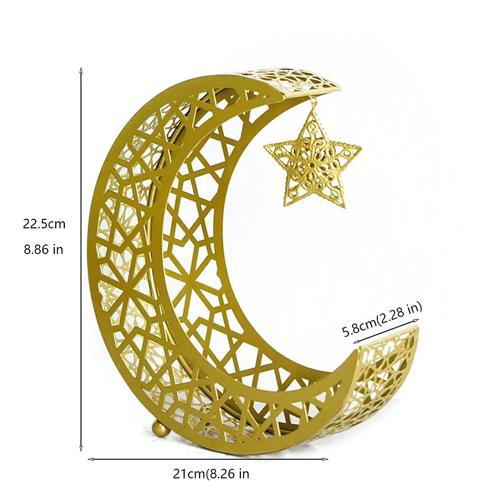 Luxury Ramadan Serving Tray – Crescent & Star Design