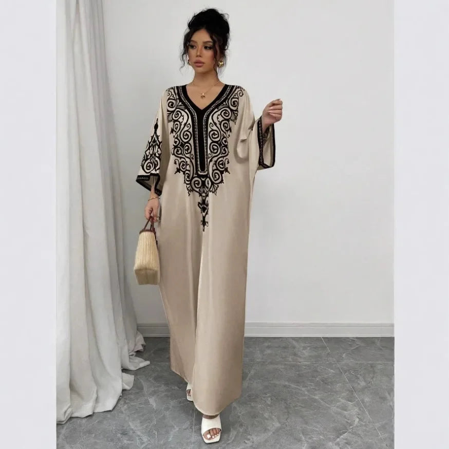 Summer V-Neck Printed Maxi Dress