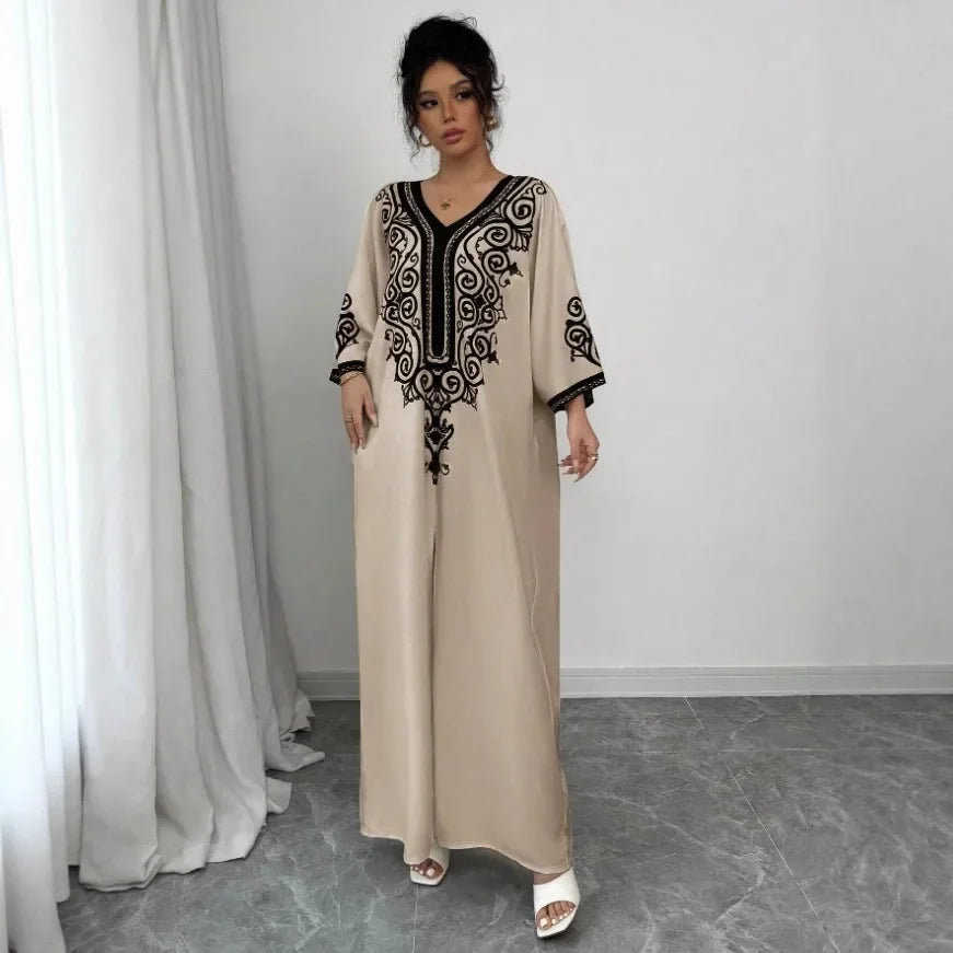 Summer V-Neck Printed Maxi Dress
