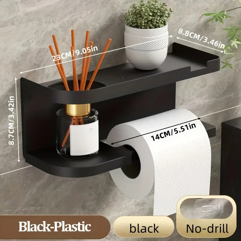 2-in-1 Toilet Paper Holder with Phone Shelf