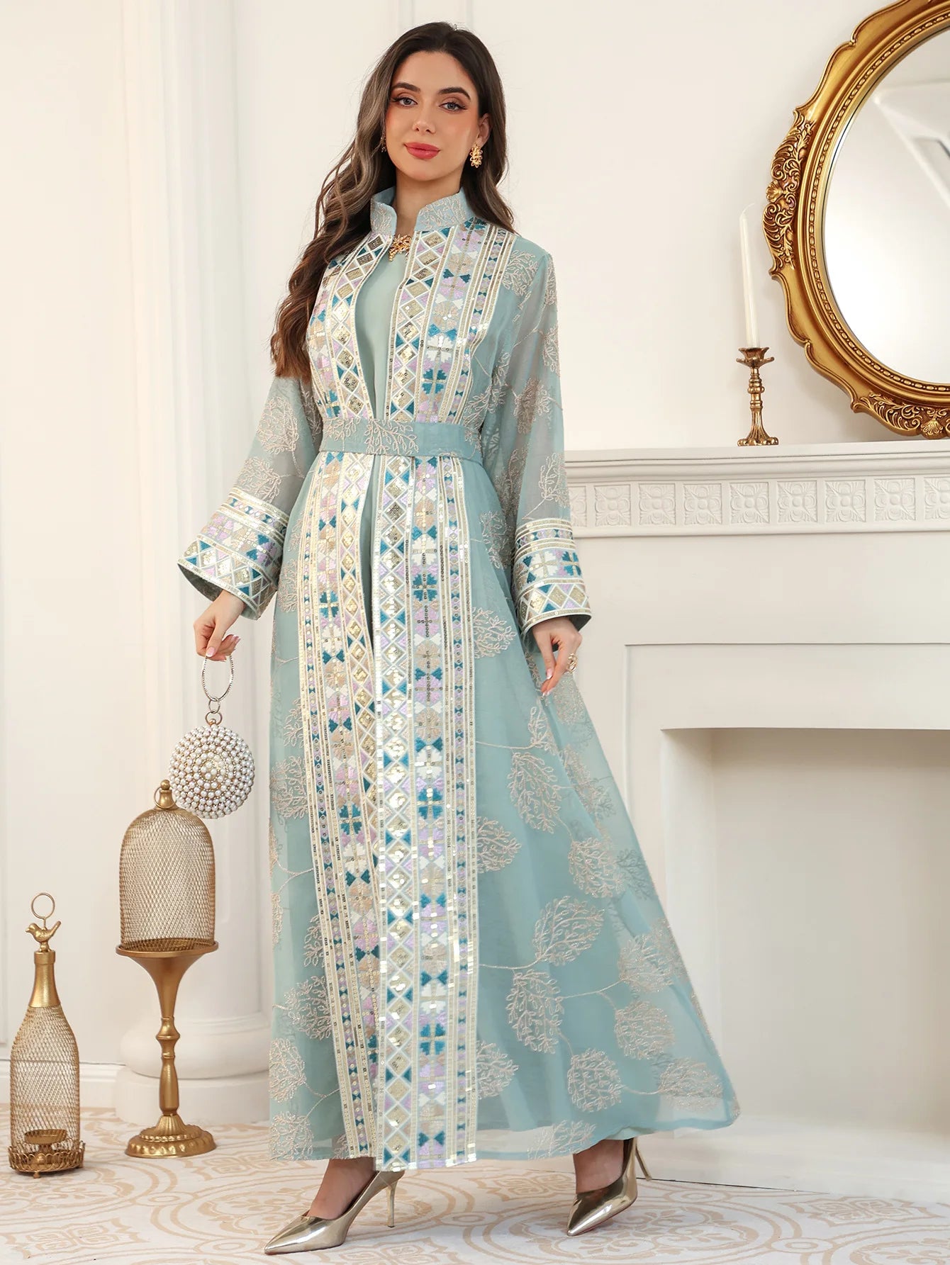 Ensemble Abaya Luxe 2 Pièces – Élégance Ramadan & Soirée