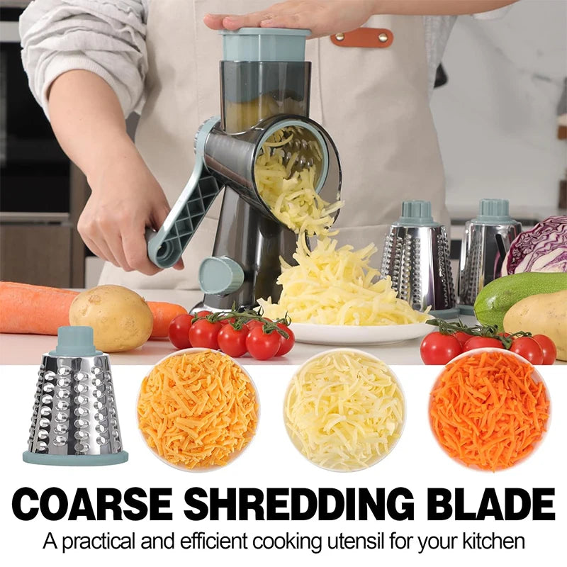 3 -in-1 Manual Rotary Cheese Grater