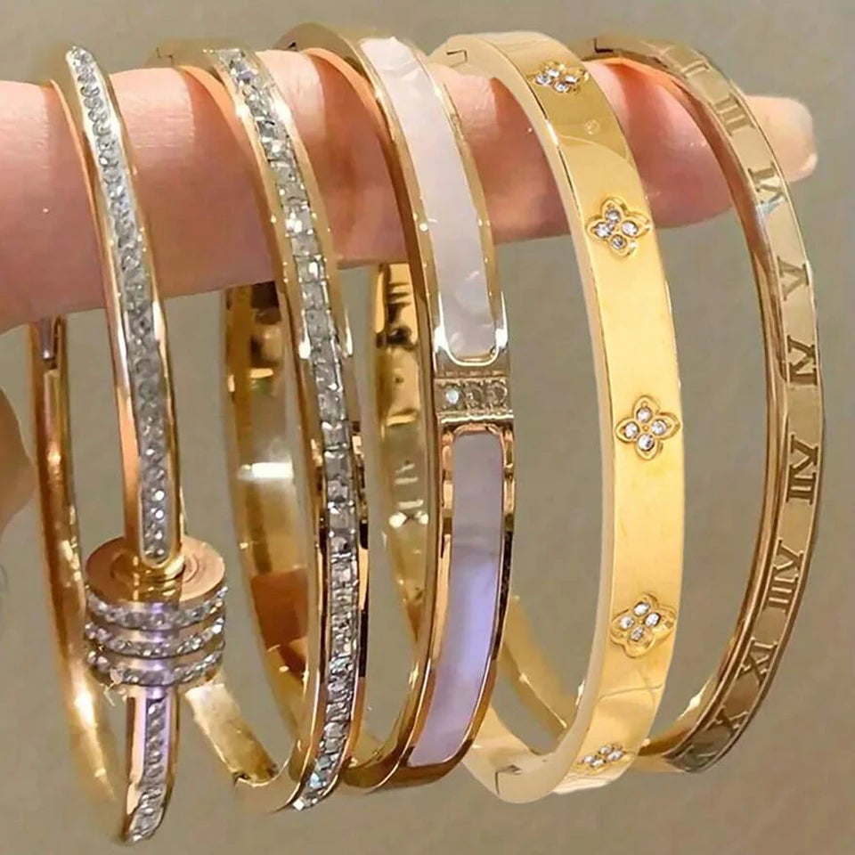 5 pcs Elegant Zirconia Bangle Bracelet