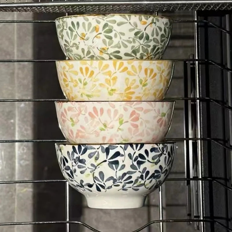 Collection de 4 Bols en Céramique Décor Floral