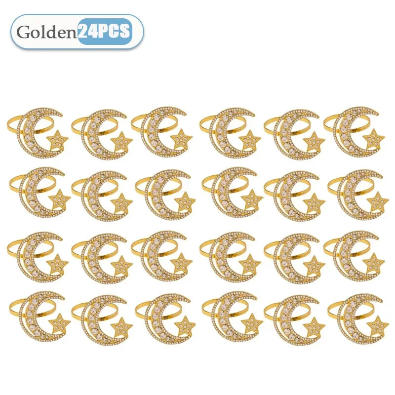 Anneaux de Serviette Lune & Étoile