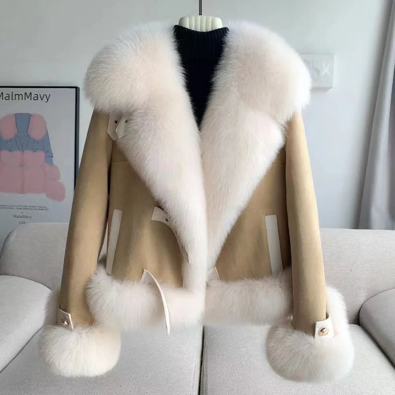 Veste Courte en Fausse Fourrure Femme Élégante