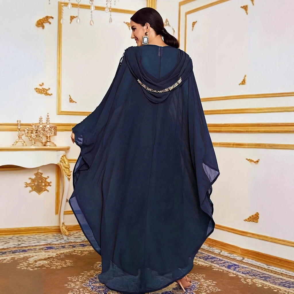 Elegant Embroidered Open Abaya