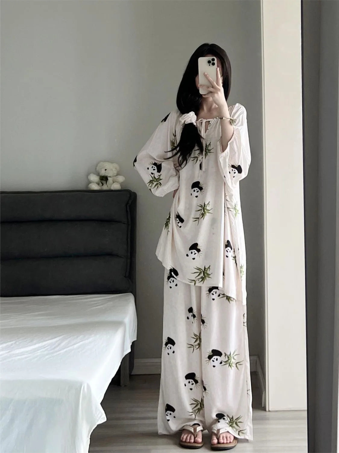 Women’s Cartoon Panda Pajama Set