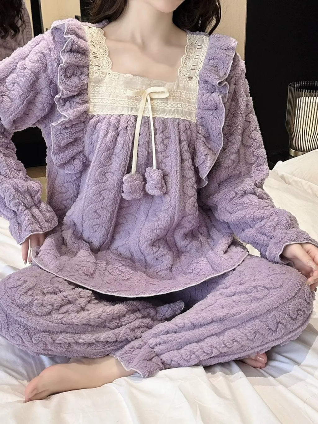 Pyjama Femme Velours Corail Hiver