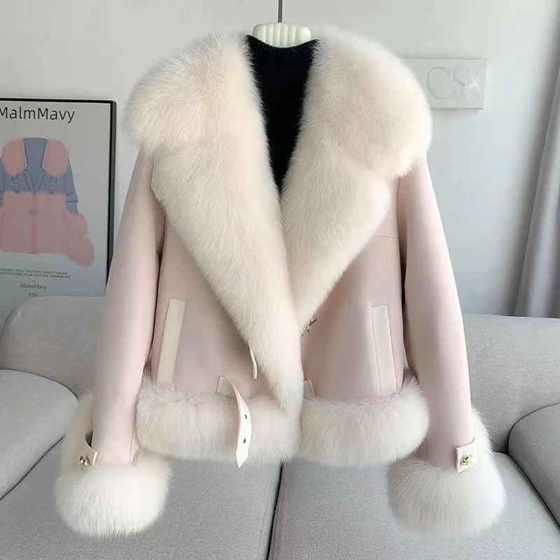 Veste Courte en Fausse Fourrure Femme Élégante
