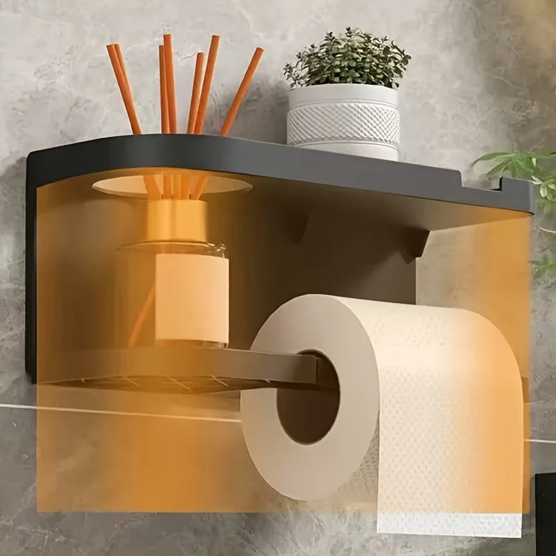2-in-1 Toilet Paper Holder with Phone Shelf