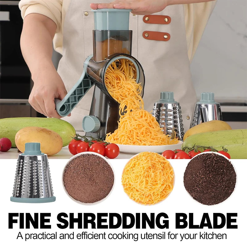 3 -in-1 Manual Rotary Cheese Grater
