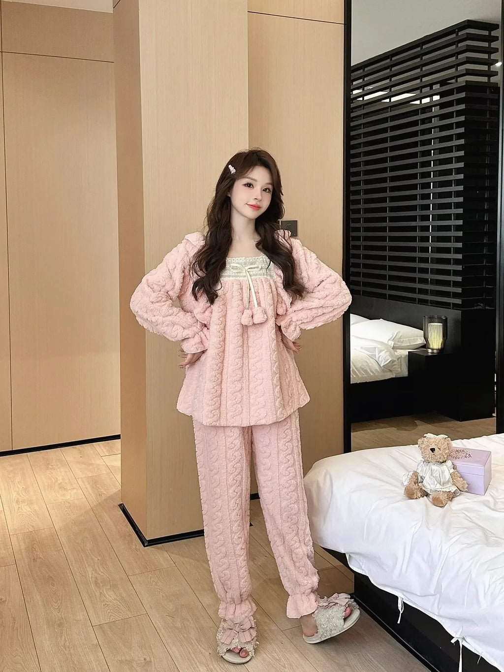 Pyjama Femme Velours Corail Hiver