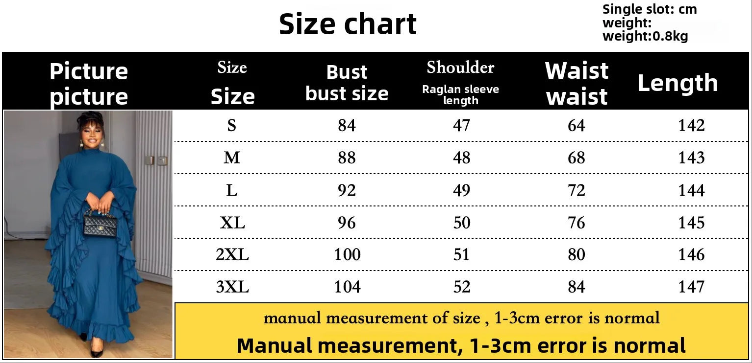 Fashion High Neck Batwing Sleeve Long Dress