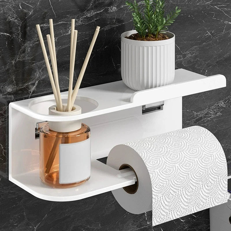 2-in-1 Toilet Paper Holder with Phone Shelf