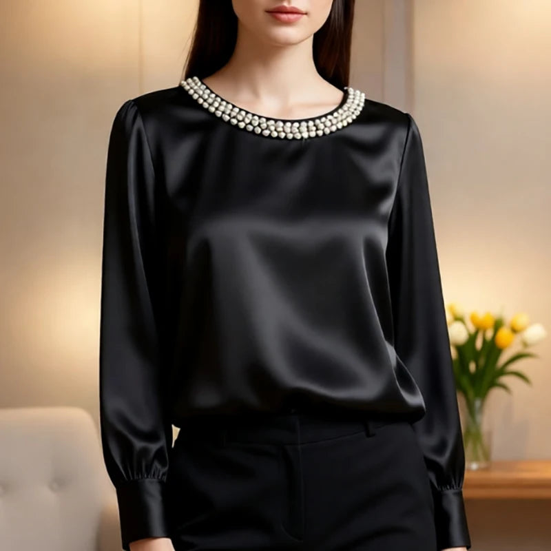 legant Satin Beaded Blouse