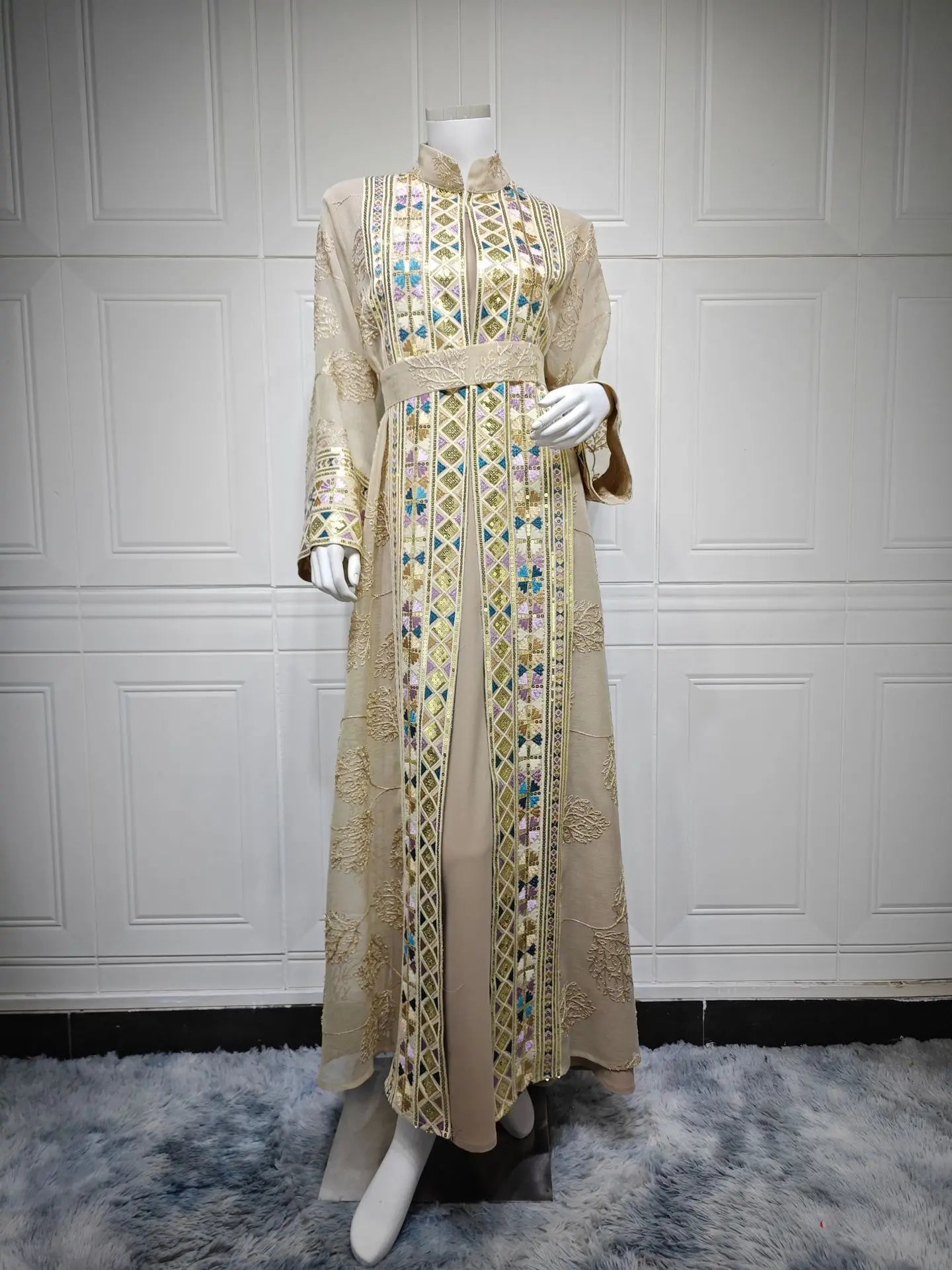 Ensemble Abaya Luxe 2 Pièces – Élégance Ramadan & Soirée