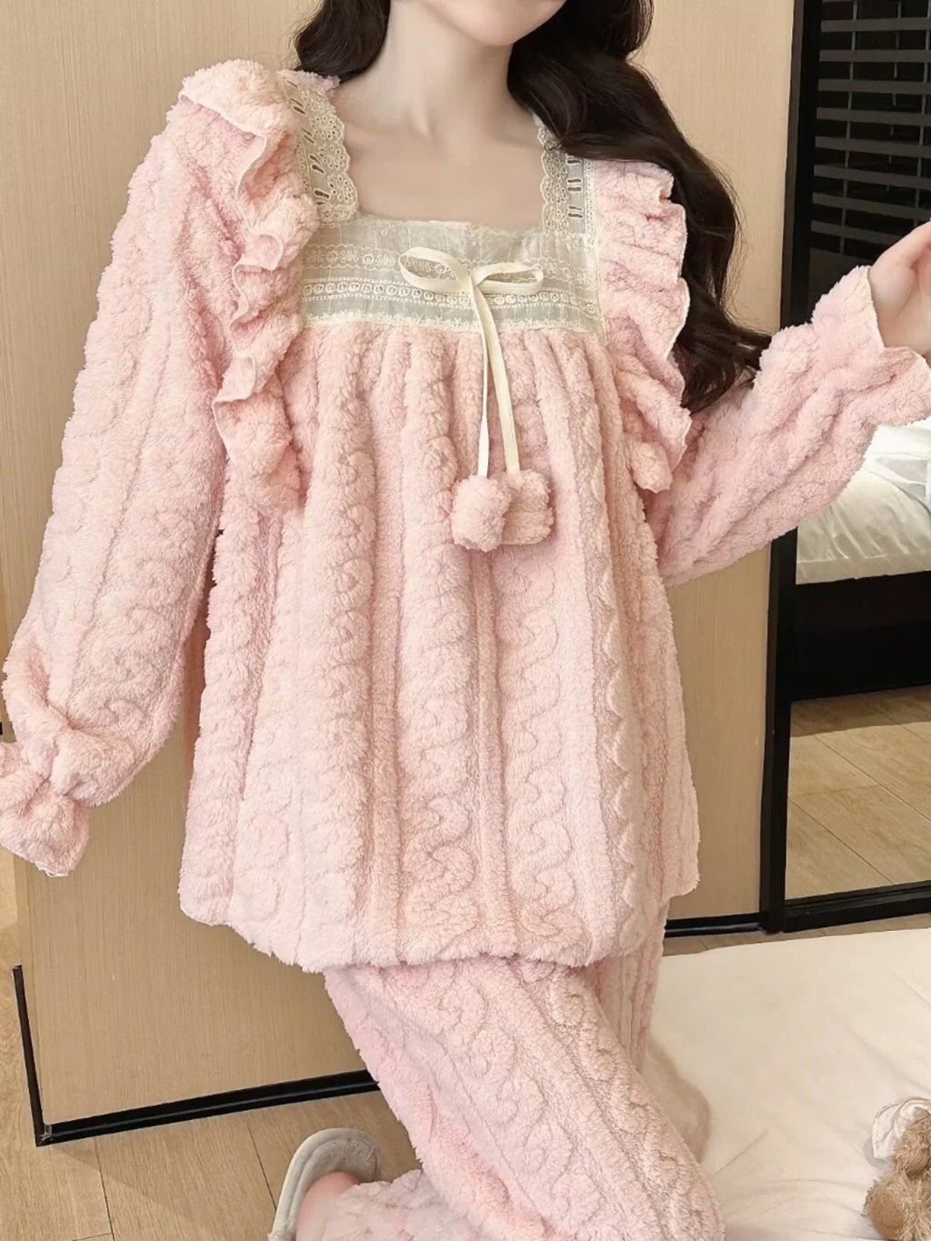 Pyjama Femme Velours Corail Hiver