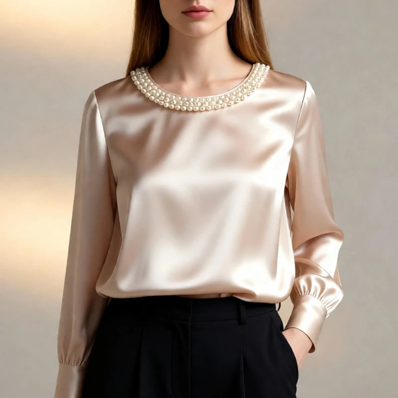 legant Satin Beaded Blouse